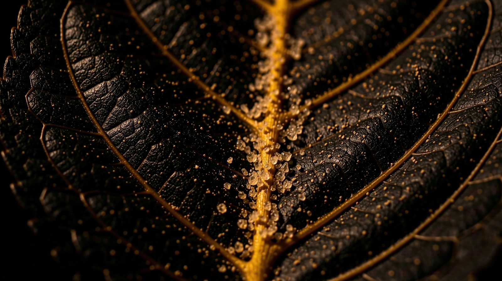 Macro view of botanical extract purity