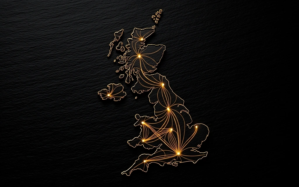 Regional sourcing map of the United Kingdom