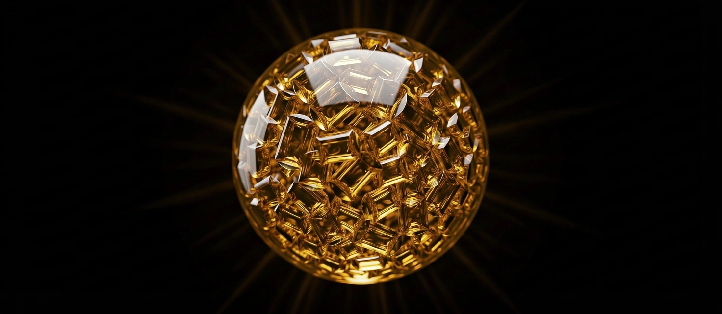 Golden amber refraction representing data purity